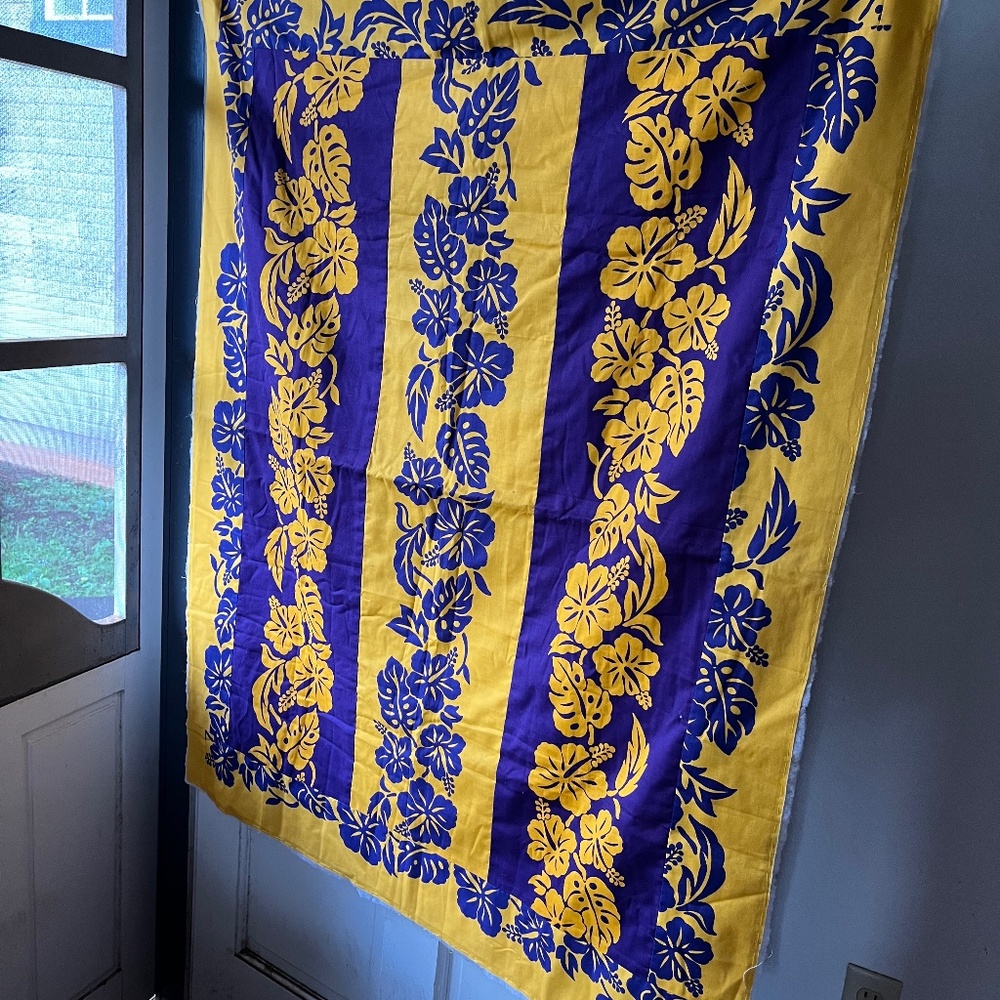 unfinished Hawaiian design blanket with batting